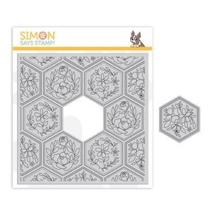 Floral Hexagon Large Stamp - Simon Hurley Create